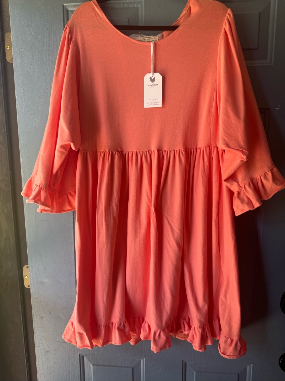 Farmhouse Frocks Coral Ruffle Dress – Size XL  NWT